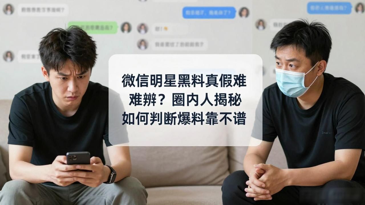 微信明星黑料真假难辨？圈内人揭秘如何判断爆料靠不靠谱